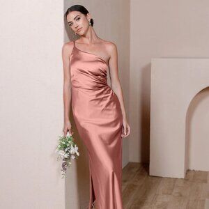 NWT Revelry Jade Satin Dress Bridesmaid Desert Rose Size 8